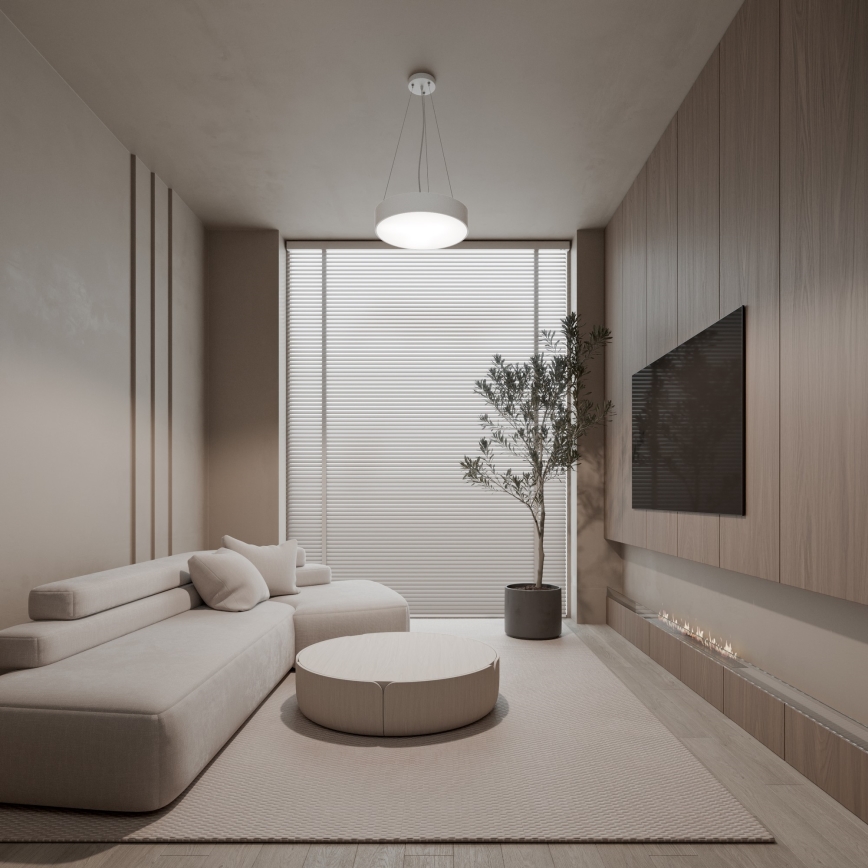 Lestenec na vrvici CLEO 3xE27/24W/230V pr. 40 cm bela