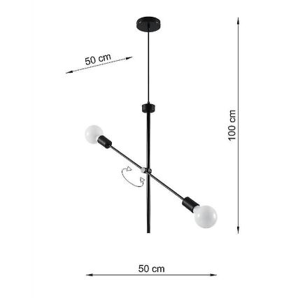 Lestenec na vrvici CONCEPT 2xE27/60W/230V