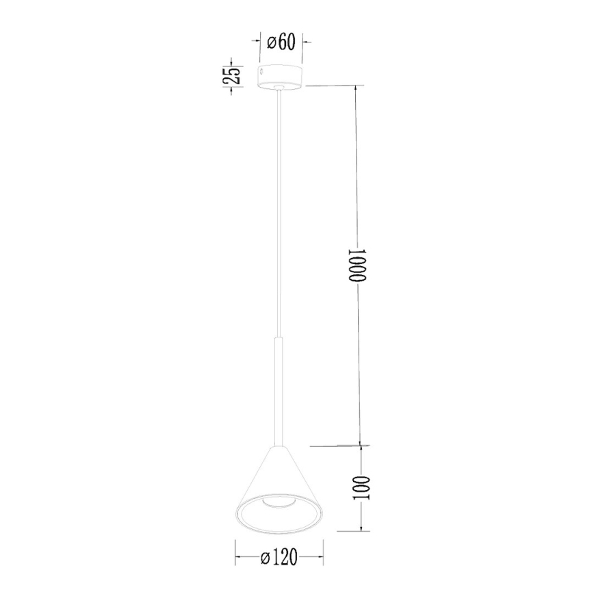 Lestenec na vrvici CONE 1xGU10/10W/230V zlata/črna