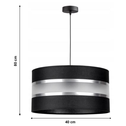 Lestenec na vrvici CORAL 1xE27/60W/230V črna