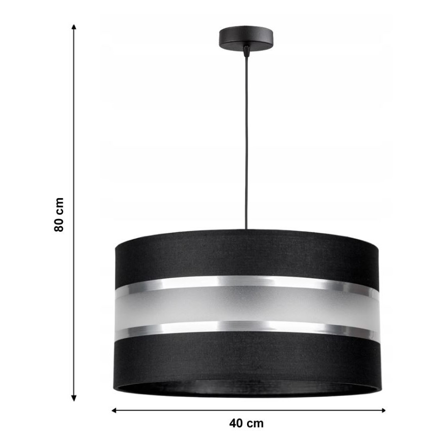 Lestenec na vrvici CORAL 1xE27/60W/230V črna