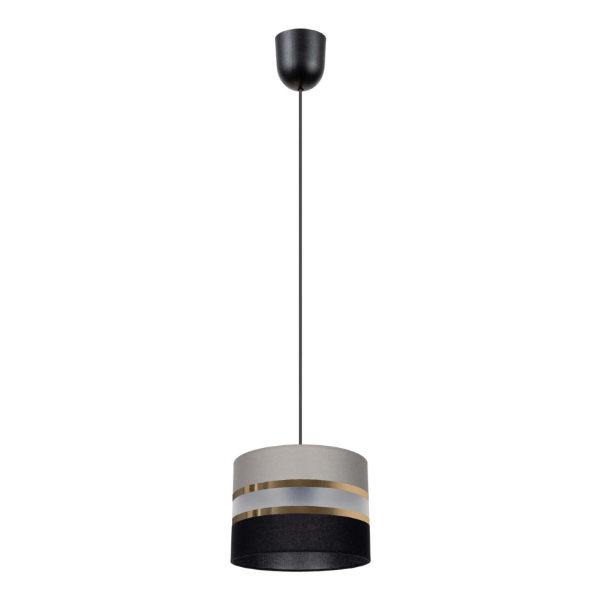 Lestenec na vrvici CORAL 1xE27/60W/230V črno-siva