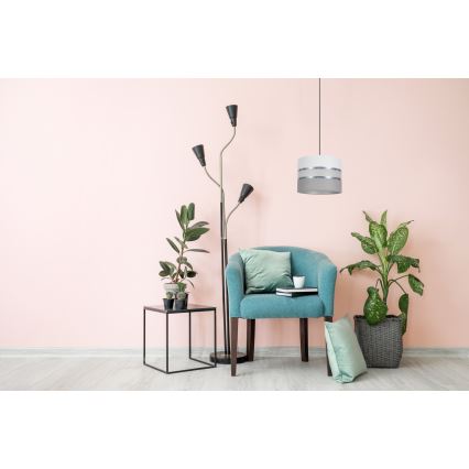 Lestenec na vrvici CORAL 1xE27/60W/230V d. 20 cm bela/siva