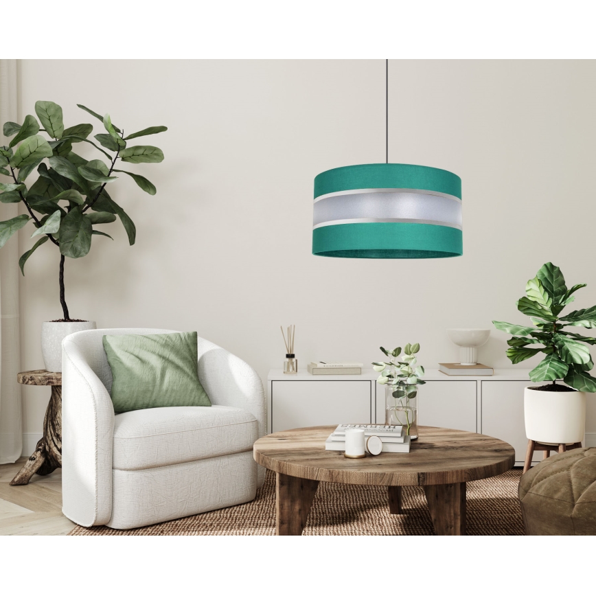 Lestenec na vrvici CORAL 1xE27/60W/230V d. 40 cm zelena