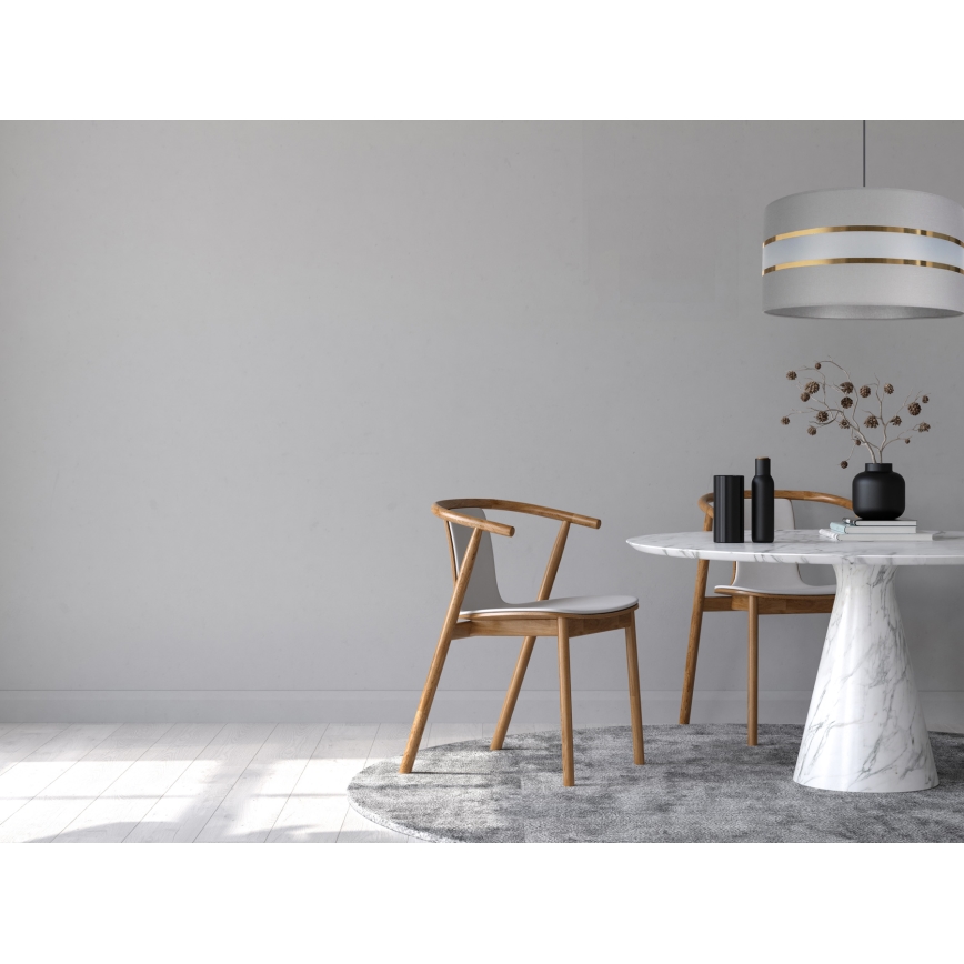 Lestenec na vrvici CORAL 1xE27/60W/230V pr. 40 cm siva