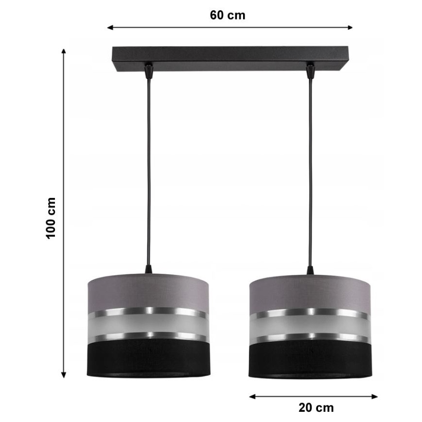 Lestenec na vrvici CORAL 2xE27/60W/230V
