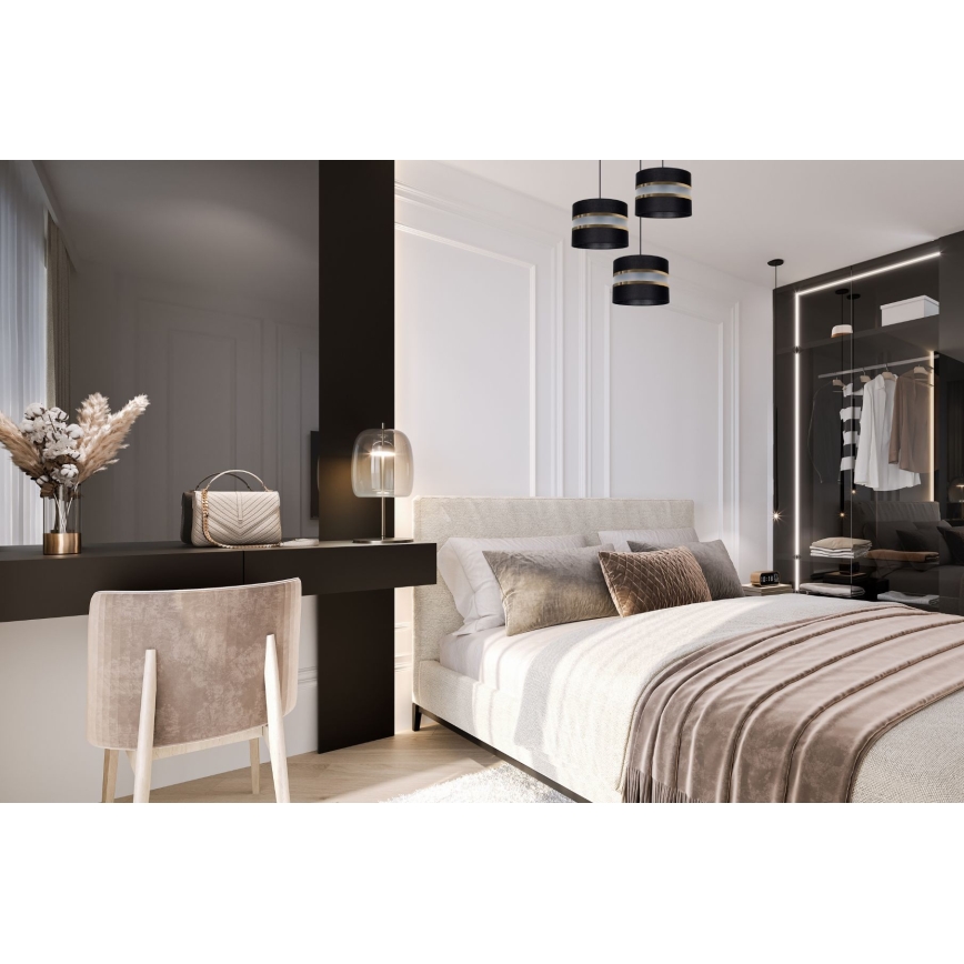 Lestenec na vrvici CORAL 3xE27/60W/230V črna