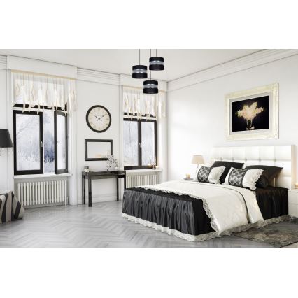 Lestenec na vrvici CORAL 3xE27/60W/230V črna/mat krom pr. 45 cm