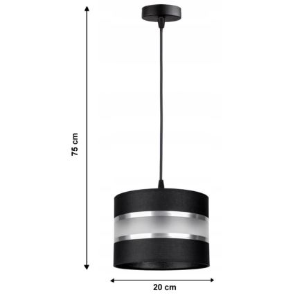 Lestenec na vrvici CORAL S 1xE27/60W/230V črna