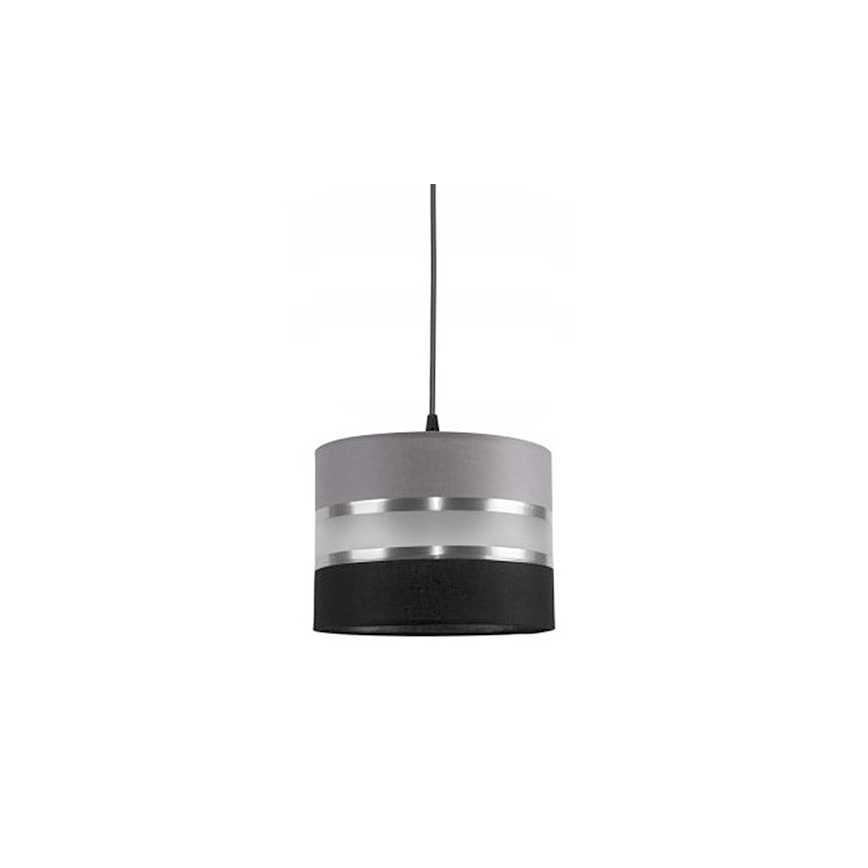 Lestenec na vrvici CORAL S 1xE27/60W/230V črno-siva