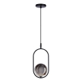 Lestenec na vrvici CORDEL 1xG9/28W/230V črna/dimna črna