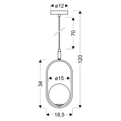 Lestenec na vrvici CORDEL 1xG9/28W/230V