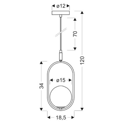 Lestenec na vrvici CORDEL 1xG9/28W/230V zlata