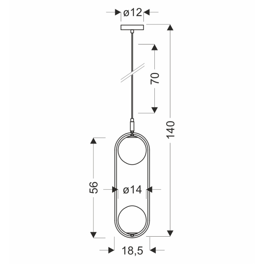 Lestenec na vrvici CORDEL 2xG9/28W/230V črna/dimna črna