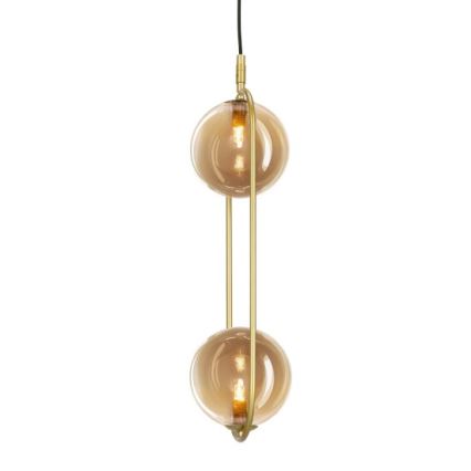 Lestenec na vrvici CORDEL 2xG9/28W/230V medenina/dimna bež