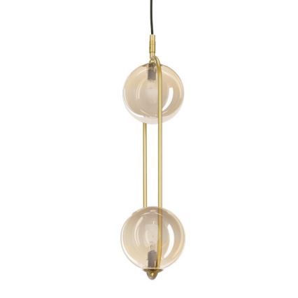 Lestenec na vrvici CORDEL 2xG9/28W/230V medenina/dimna bež
