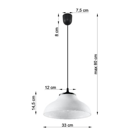 Lestenec na vrvici CORONA 1xE27/60W/230V