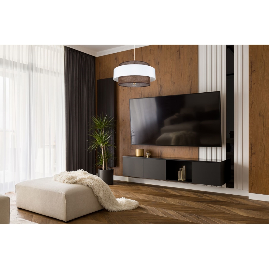 Lestenec na vrvici CORSA 1xE27/60W/230V bela/rjava