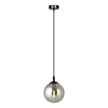 Lestenec na vrvici COSMO 1xE14/10W/230V pr. 14 cm črna/siva