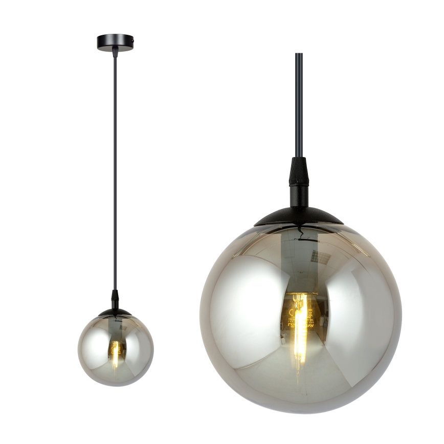Lestenec na vrvici COSMO 1xE14/10W/230V pr. 14 cm črna/siva