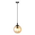 Lestenec na vrvici COSMO 1xE14/10W/230V premer 14 cm črna/dimno bež