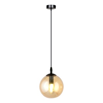 Lestenec na vrvici COSMO 1xE14/10W/230V premer 14 cm črna/dimno bež