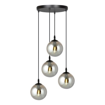 Lestenec na vrvici COSMO 4xE14/10W/230V pr. 40 cm črna/siva
