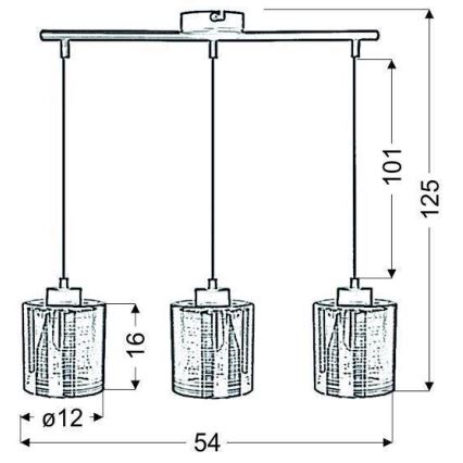 Lestenec na vrvici COX 3xE27/60W/230V