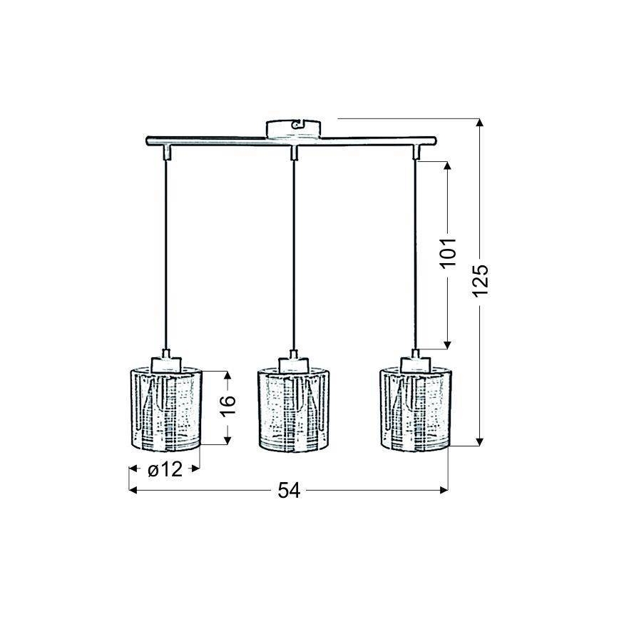 Lestenec na vrvici COX 3xE27/60W/230V