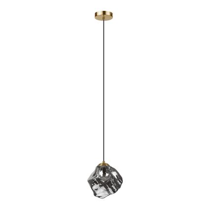 Lestenec na vrvici CRISTAL 1xE14/15W/230V medenina/dimno črna