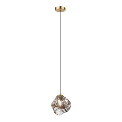 Lestenec na vrvici CRISTAL 1xE14/15W/230V medenina/dimno črna