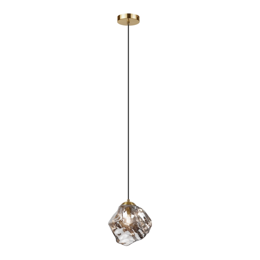 Lestenec na vrvici CRISTAL 1xE14/15W/230V medenina/dimno črna