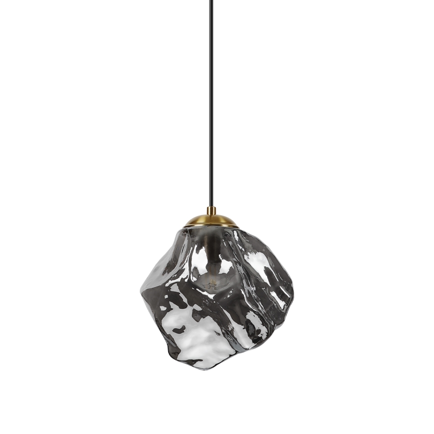 Lestenec na vrvici CRISTAL 1xE14/15W/230V medenina/dimno črna