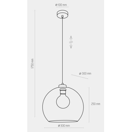 Lestenec na vrvici CUBUS 1xE27/60W/230V