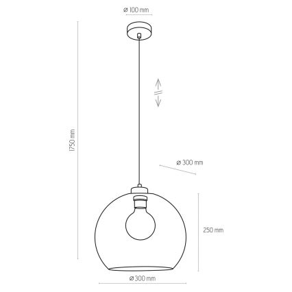 Lestenec na vrvici CUBUS 1xE27/60W/230V moder