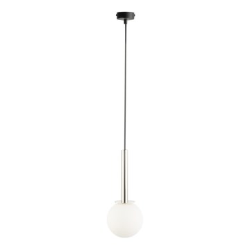 Lestenec na vrvici DAISY 1xG9/12W/230V pr. 14 cm sijajni krom/črna/bela