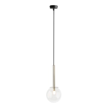 Lestenec na vrvici DAISY 1xG9/12W/230V pr. 14 cm sijajni krom/črna/prozorna