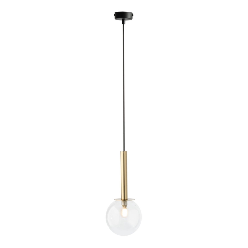 Lestenec na vrvici DAISY 1xG9/12W/230V pr. 14 cm zlata/črna/prozorna