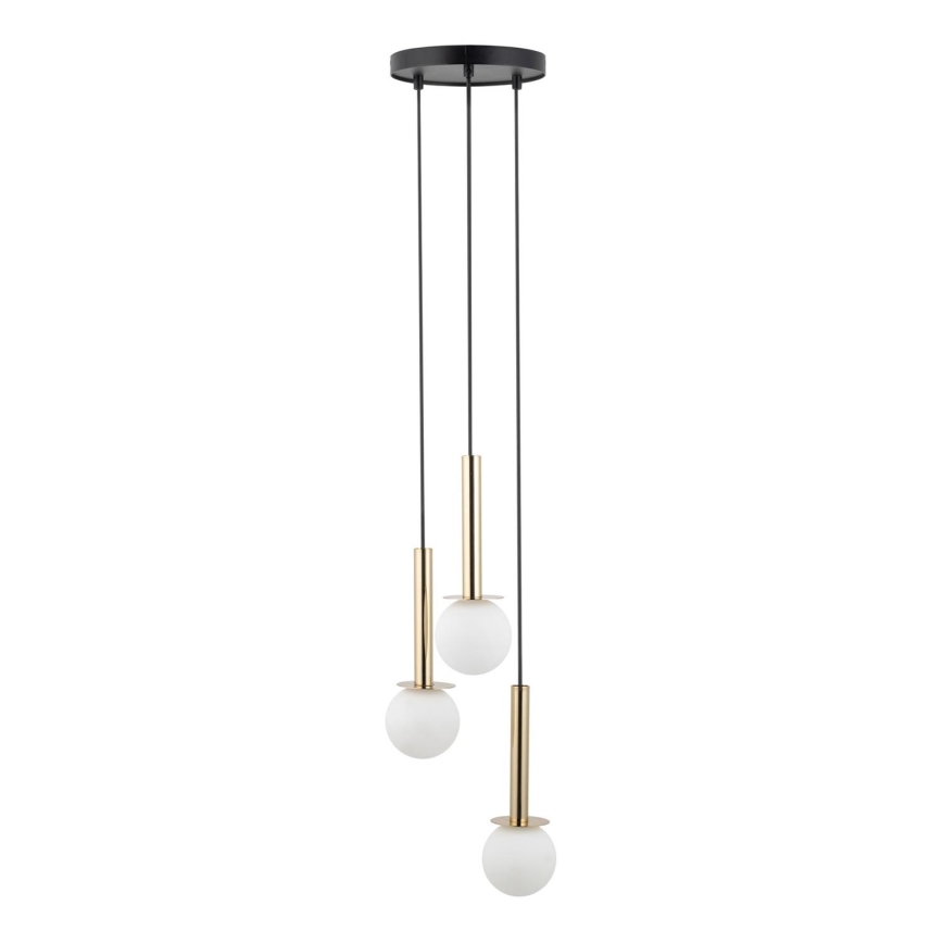 Lestenec na vrvici DAISY 3xG9/12W/230V pr. 27 cm zlata/črna/bela