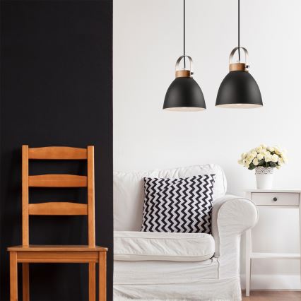 Lestenec na vrvici DANIELLE 2xE27/60W/230V bukev