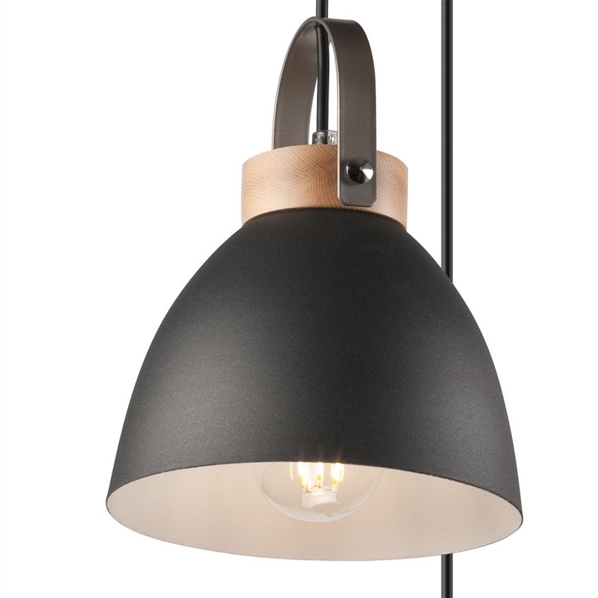Lestenec na vrvici DANIELLE 3xE27/60W/230V bukev