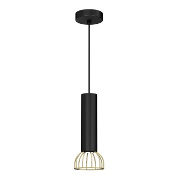 Lestenec na vrvici DANTE 1xGU10/25W/230V črn/zlat