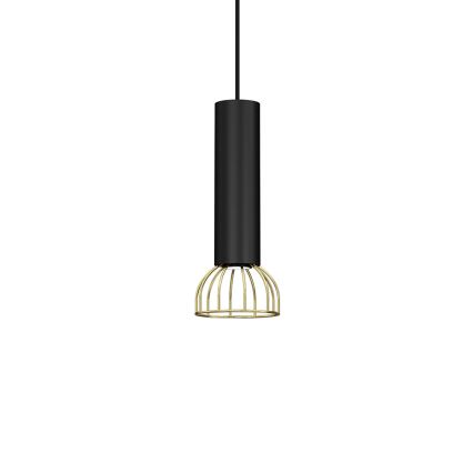 Lestenec na vrvici DANTE 1xGU10/25W/230V črn/zlat