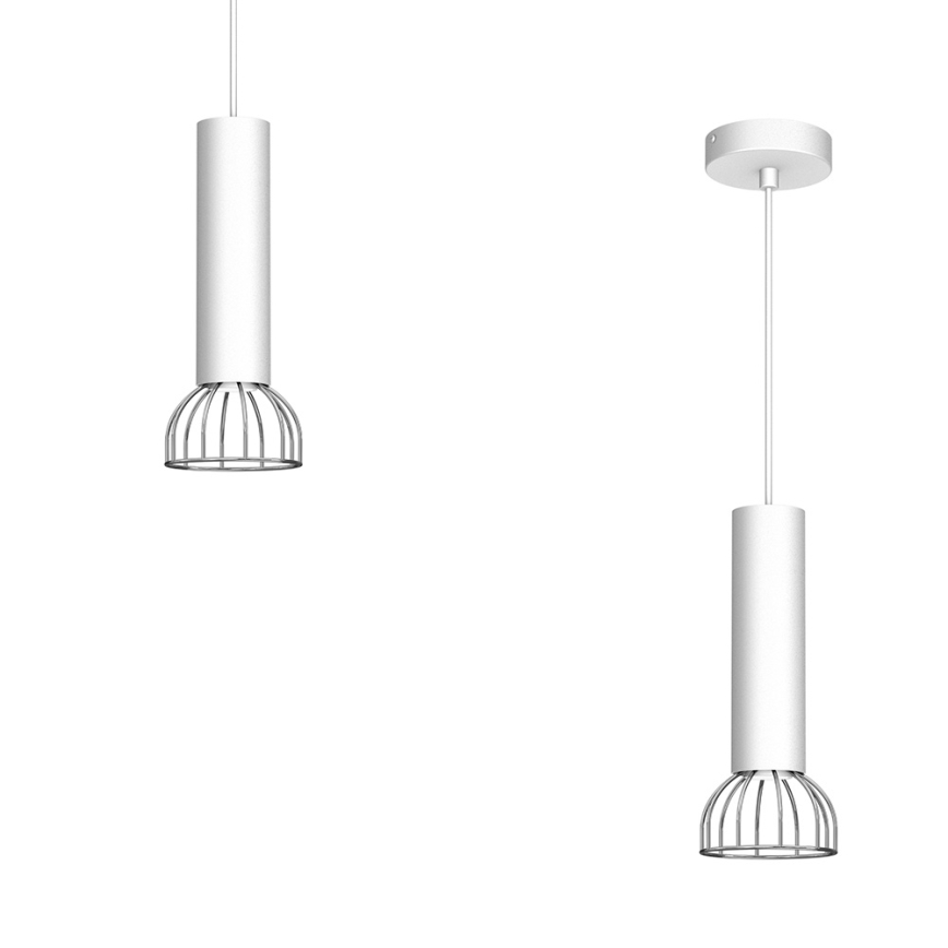 Lestenec na vrvici DANTE 1xGU10/25W/230V srebrn/krom