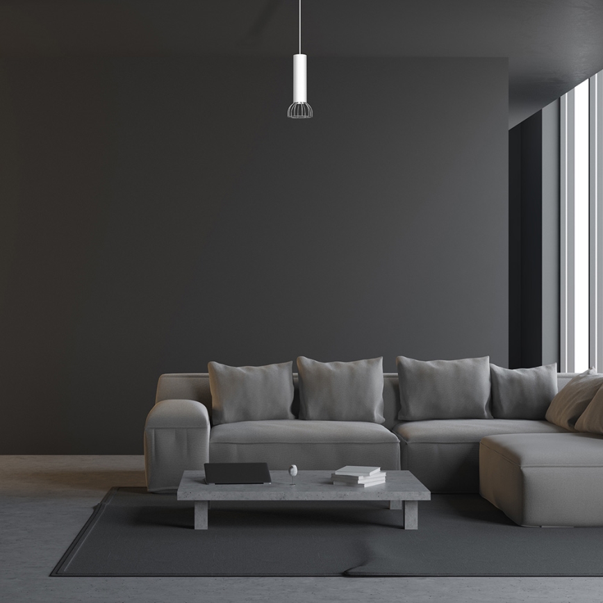Lestenec na vrvici DANTE 1xGU10/25W/230V srebrn/krom
