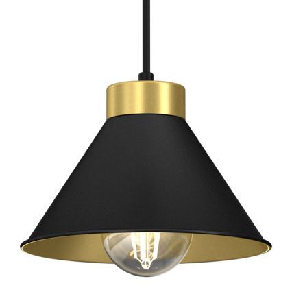 Lestenec na vrvici DEMET 5xE27/60W/230V črna/zlata