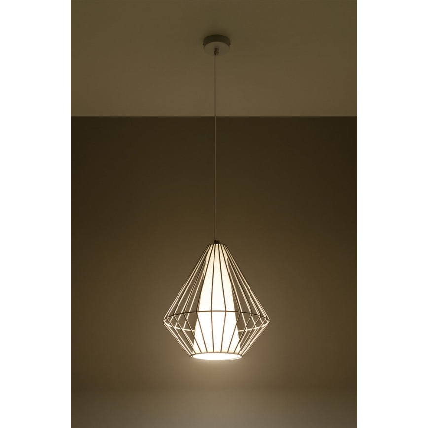 Lestenec na vrvici DEMI 1xE27/60W/230V bel