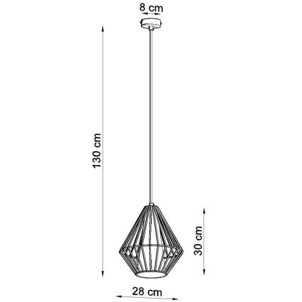 Lestenec na vrvici DEMI 1xE27/60W/230V bel