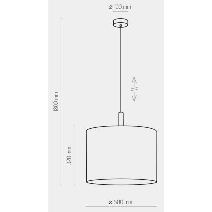 Lestenec na vrvici DEVA 1xE27/25W/230V bel