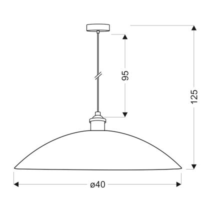 Lestenec na vrvici DEXTER 1xE27/60W/230V